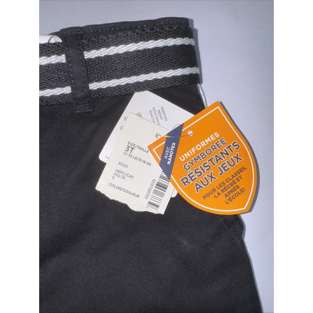 Gymboree‎ Toddler Boys' Black Chino Shorts With Web Belt NWT Size 3T